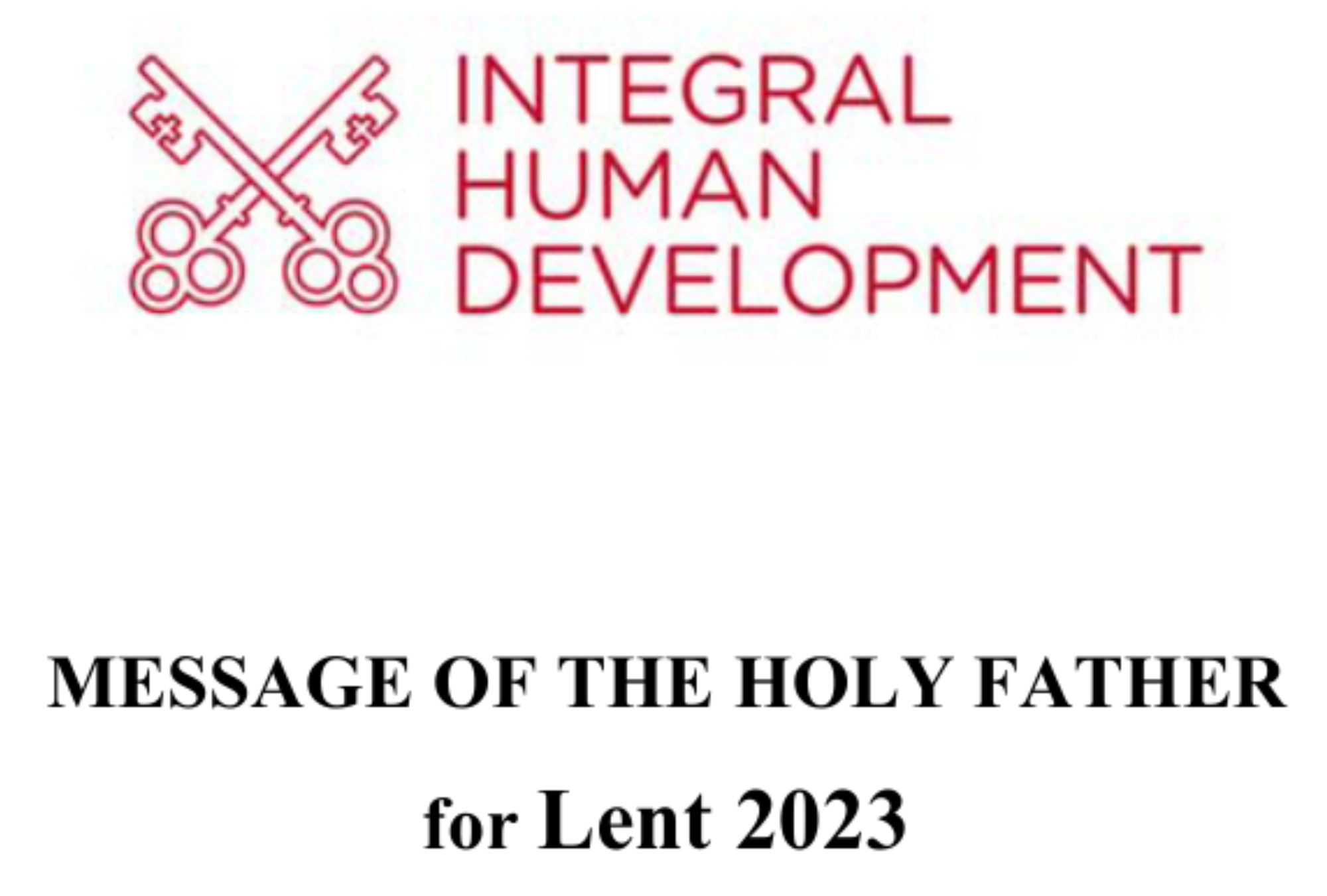 Holy Father s 2023 Lenten Message Catholic Diocese Of Sale